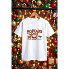 Windy Island Kadın/erkek Unisex Bisiklet Yaka "ho Ho Ho Christmas Noel" Baskılı %100 Pamuk T-Shirt