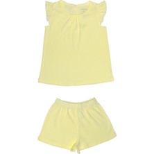 Organickid Serene Kız Çocuk Sarı Şortlu Pijama Takımı