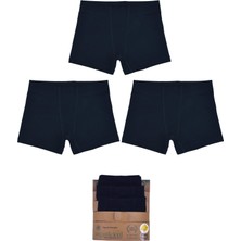 Organickid Basic Erkek Çocuk Siyah Iç Çamaşır Set 3'lü