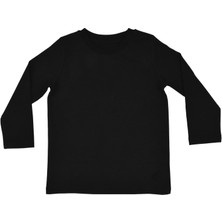 Organickid Basic Çocuk Siyah Uzun Kol T-Shirt