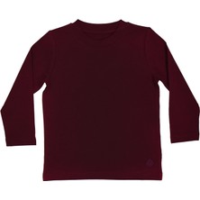 Organickid Basic Çocuk Bordo Uzun Kol T-Shirt