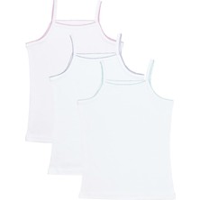 Organickid Soft Beyaz Kız Çocuk Askılı Atlet Seti 3'lü