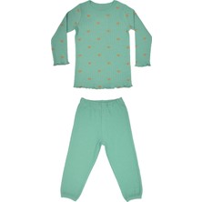 Organickid Charmed Kız Çocuk Yeşil Pijama Takımı