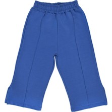 Organickid Basic Kız Çocuk Mavi Bol Paça Pantolon
