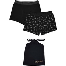 Organickid Cinema Erkek Siyah Boxer 2'li Set