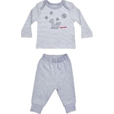 Organickid Gray Star Erkek Bebek Çizgili Pijama Takımı