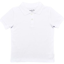 Organickid Polo Yaka Basic Beyaz Kısa Kollu Çocuk T-Shirt