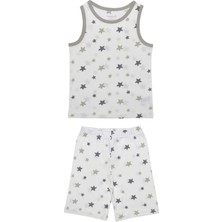 Organickid Gray Star Çocuk Atlet ve Şort Pijama Takımı