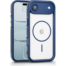 Vissona iPhone Air Uyumlu Kamera Korumalı Magsafe Wireless Şarj Özellikli Mat Silikon Lacivert Renkli Silikon Telefon Kılıfı