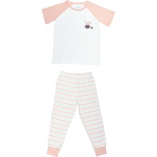 Organickid Teatime Kız Çocuk Pembe Kısa Kol Pijama Takımı