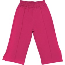 Organickid Basic Kız Çocuk Fuşya Bol Paça Pantolon