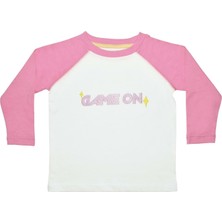 Organickid Gamer Kız Çocuk Reglan Uzun Kollu Pembe T-Shirt