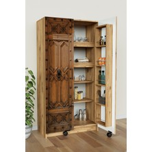 Hediyeler Kapında "zelvin" Vintage Minor 2 Kapakli Raflı Kiler Dolabı Banyo Dolabı Mutfak Dolabı Çok Amaçlı Dolap