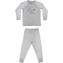 Organickid Grey Star Çocuk Gri Çizgili Pijama Takımı
