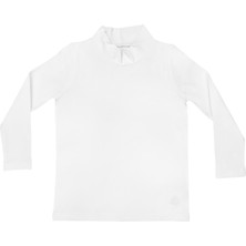 Organickid Basic Balıkçı Yaka Çocuk Uzun Kollu Beyaz T-Shirt