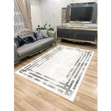 Home Yıkanabilir Kaymaz Taban Halı Mutfak Dekor Yolluk Koridor Halısı Salon Halısı 1074SİLVEYGRİ
