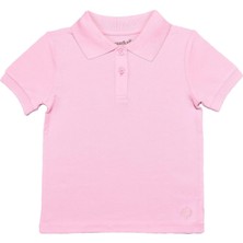 Organickid Polo Yaka Basic Pembe Kısa Kollu Çocuk T-Shirt