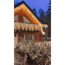 Ces Aydınlatma 2m Saçak LED 144 Ledli Eklenebilir IP65 Dış Mekan Gün Işığı Beyaz Flaşlı LED Işık Yılbaşı Çam Ağacı Ev Süsleme