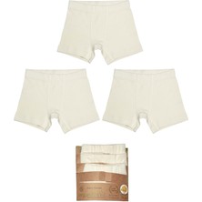 Organickid Naturel Erkek Çocuk Boxer Set 3'lü