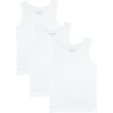 Organickid Beyaz Erkek Çocuk Beyaz Atlet Seti 3'lü