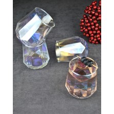 Qualitev 4'lü Hologramlı Cam Bardak Meşrubat Su Bardağı 330 ml - Dıamond
