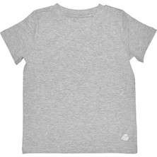 Organickid Basic Çocuk Gri Melanj Kısa Kol T-Shirt