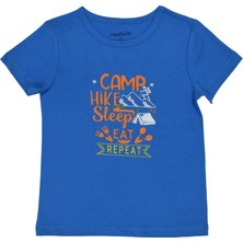 Organickid Adventure Erkek Çocuk Çivit Mavi Kısa Kollu T-Shirt