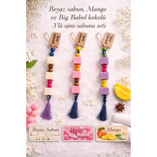 Mask Şans Sabunu 3’lü Hediye Seti – Beyaz Sabun, Mango ve Big Babol Kokulu | El Yapımı, Doğal, Dekoratif Askılı Sabun