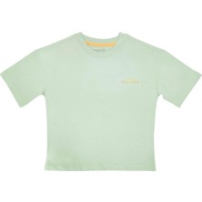 Organickid  Snack Çocuk Yeşil Kısa Kol Oversize T-Shirt
