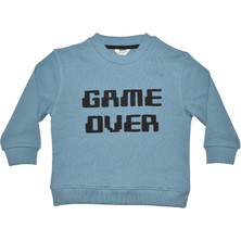 Organickid Gamer Erkek Çocuk Mavi Sweatshirt