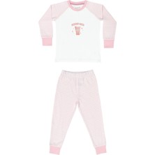Organickid Blush Kız Çocuk Pembe Çizgili Pijama Takımı