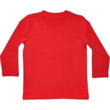 Organickid Basic Çocuk Kırmızı Uzun Kol T-Shirt