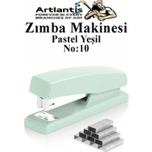Artlantis Zımba Makinesi No:10 1 Adet Pastel Renkler Küçük Zımba Makinası ve Teli 15 20 Sayfa Ofis Büro Okul Öğrenci Küçük Boy