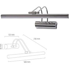 9W 50CM Krom Flüt Aplik 6500K Beyaz Işık