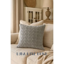 Luna Luxe Home Özel Tasarım Kalp Desenli Dekoratif Peluş Kırlent Kılıfı