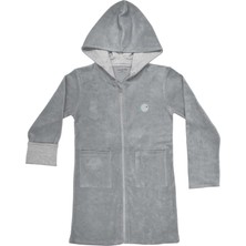  Organickid Gri Fermuarlı Çocuk Bornoz