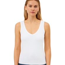 Organickid Comfort Kadın Beyaz V Yaka Atlet