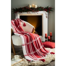 Penelope Triko Tv Battaniyesi Throw Kırmızı Koltuk Şalı - Bruma Serisi