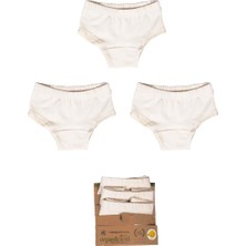 Organickid Home Collection Kız Çocuk Naturel Iç Çamaşır Seti 3'lü