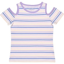 Organickid Merkitty Kız Çocuk Çizgili T-Shirt