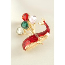 Yunus Mineli Taşlı Broş