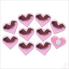 Süsle Bebek ve Parti Yapışkanlı Kalp Sticker, 3,5 cm x 10 Adet - Pembe