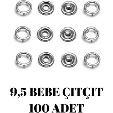 dm dikişmarket  9,5 mm Bebe çıt çıt  (100 adet )Tulumba El Pres Makinasına Uyumludur