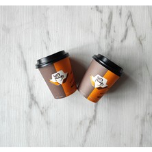 May Cup 8 Oz Kapaklı Karton Bardak Karışık Desen