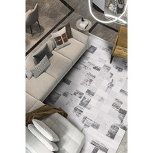 Halı Special Kervalüx Gri Salon ve Oturma Odası Halısı – Robot Süpürge Uyumlu, Kolay Temizlik, Özel Ölçü Üretim