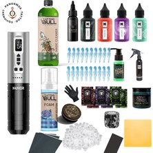 Panormos Tattoo Ez Hover Matte Silver Fm Dotwork Wireless Battery Tattoo Pen Machine - Set