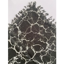 Fureya Püsküllü Mermer Desen Tülbent Yazma