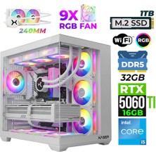 Xaser Pearl X40 Oyun ve Tasarım İçin Intel i5 14600K 32GB DDR5 RAM 1TB M.2 NVMe SSD 16GB RTX5060Ti