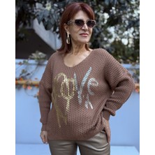 Denizege Butik Italyan Love Kazak Camel