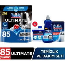 Finish Ultimate Bulaşık Makinesi Deterjanı Kapsül Tablet 85 Adet + Temizlik ve Bakım Seti
